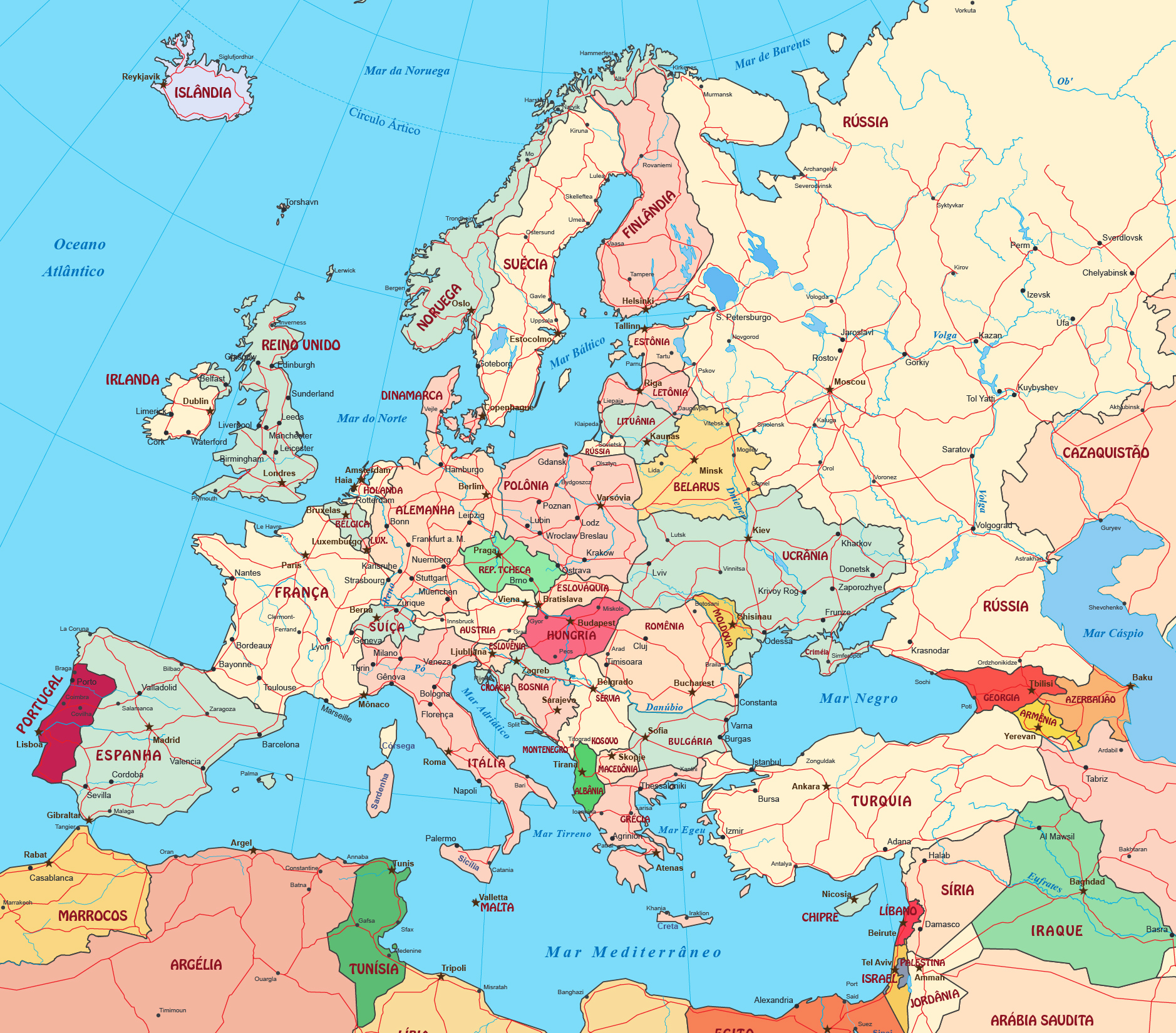 Mappa politica online dell'Europa 2