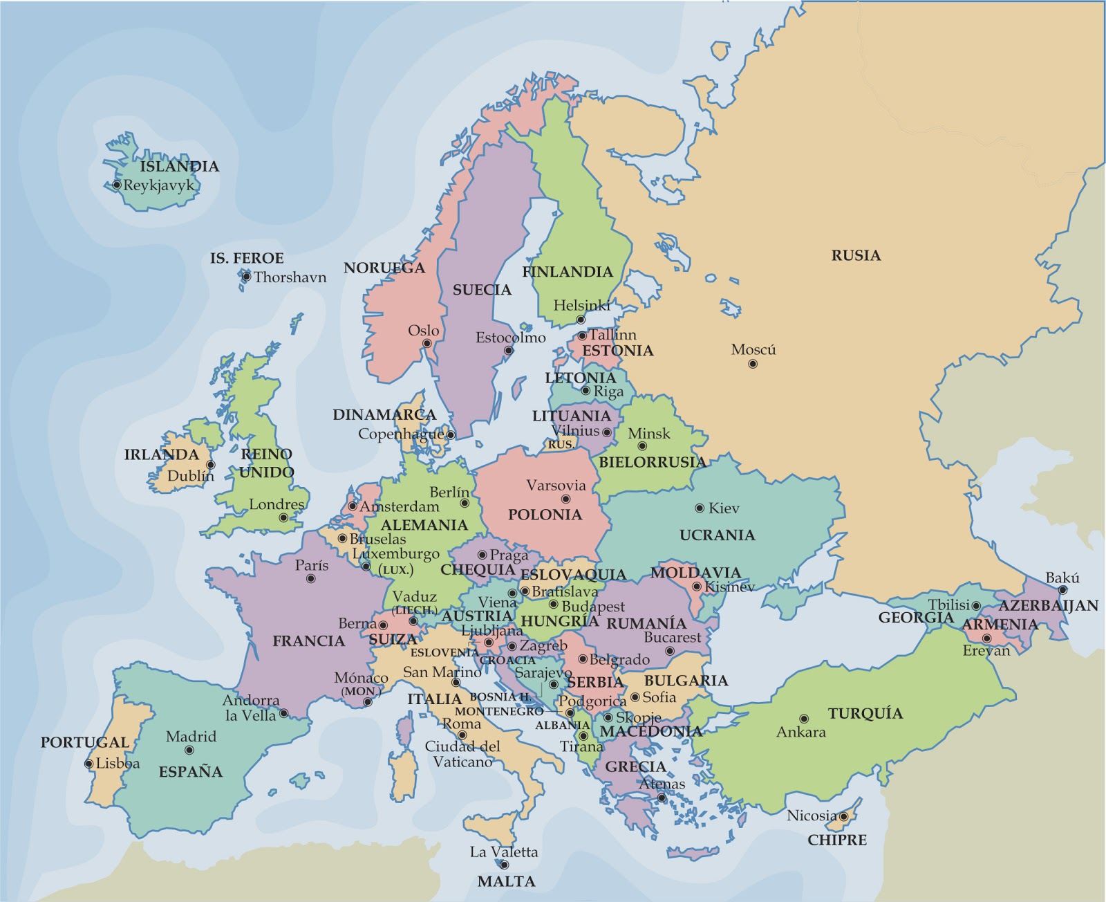 Mappa politica online dell'Europa 1