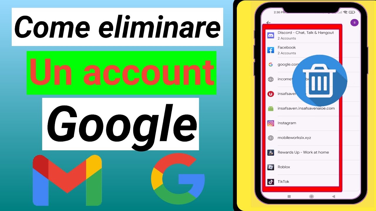 Come rimuovere un account google 3